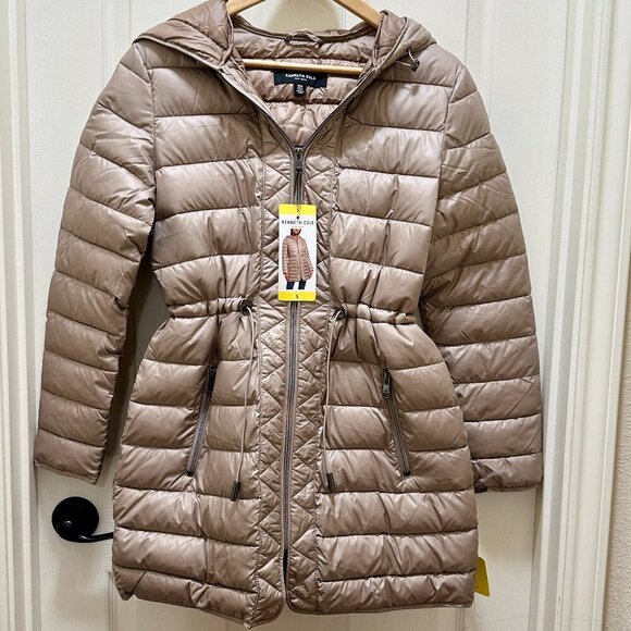 Kenneth Cole Women's Quilted Anorak Puffer Jacket Size S Tan Lightweight (NEW) - Picture 15 of 15